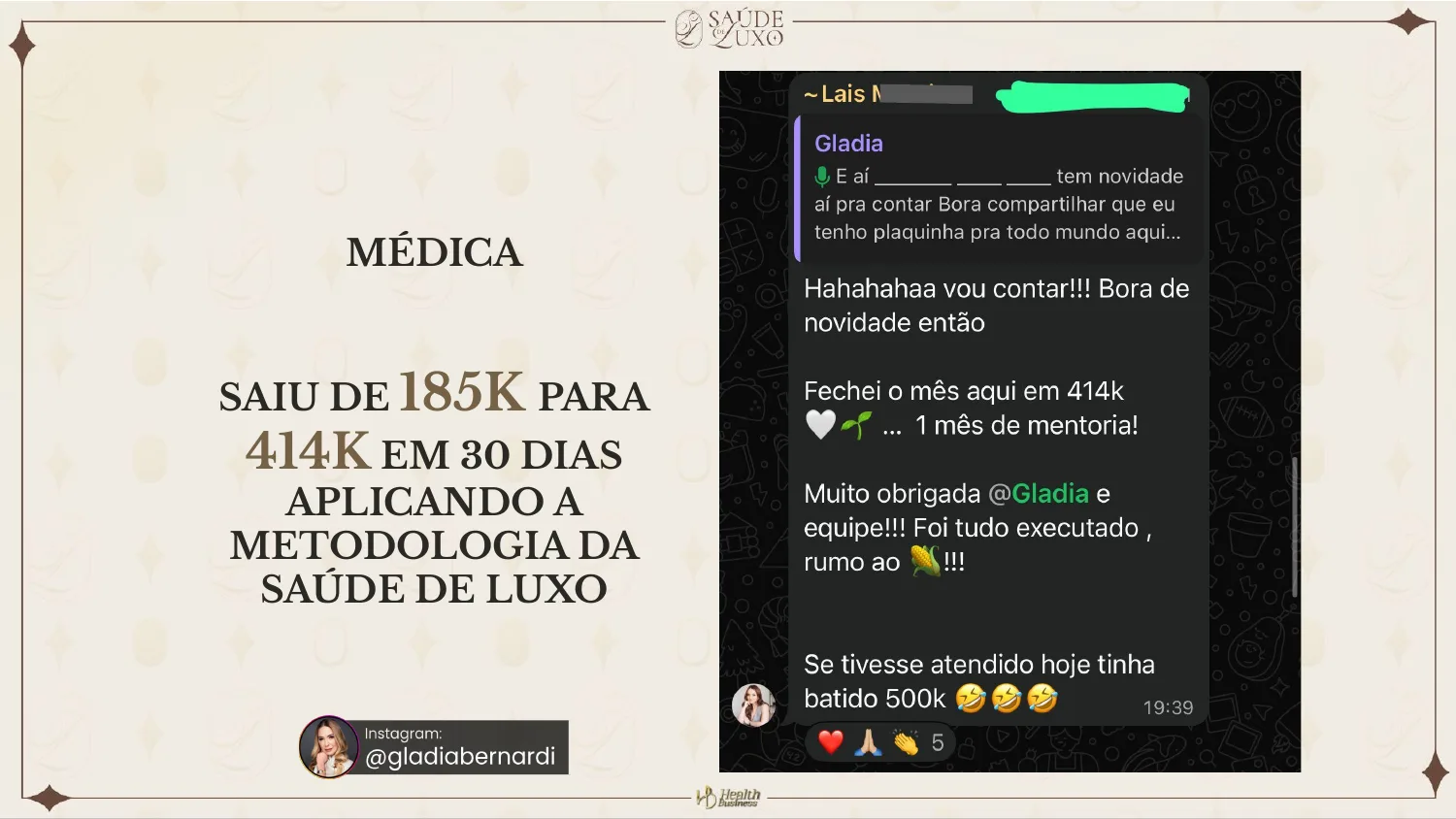 Médica: de 185k para 414k em 30 dias