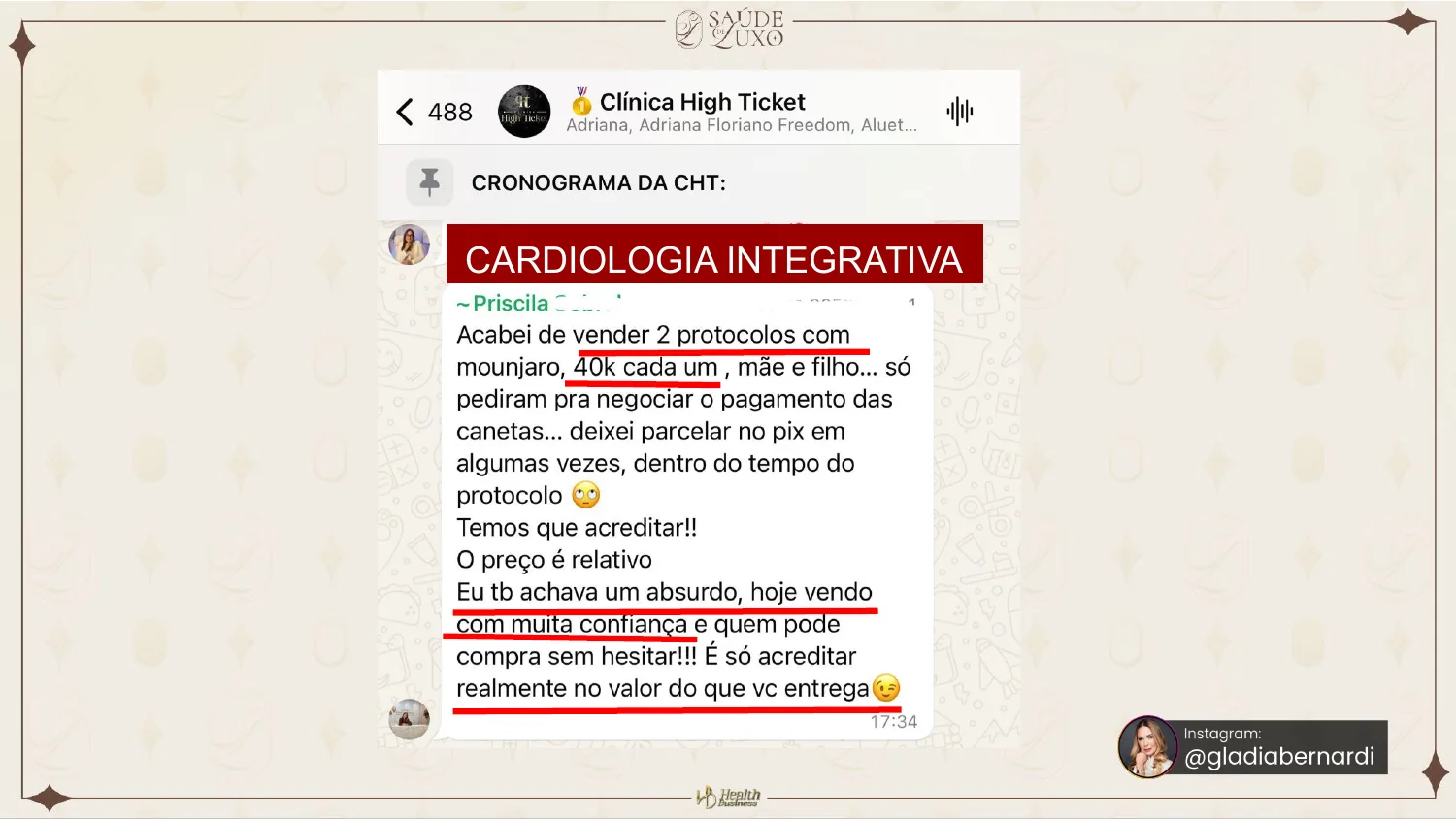 Cardiologia integrativa: dois protocolos vendidos a 40k cada